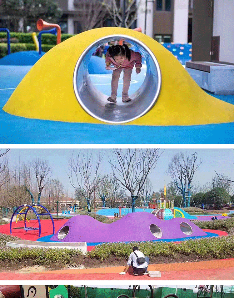 儿童户外不锈钢钻洞幼儿园微地形小区游乐设备不锈钢钻筒爬洞隧道-阿里巴巴