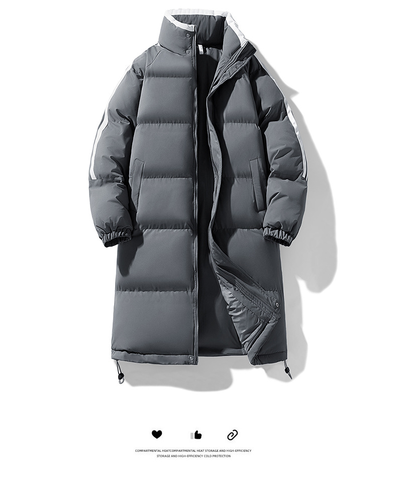 Winter Padded Longline Down Jacket For Men And Women Windproof_voghion.com
