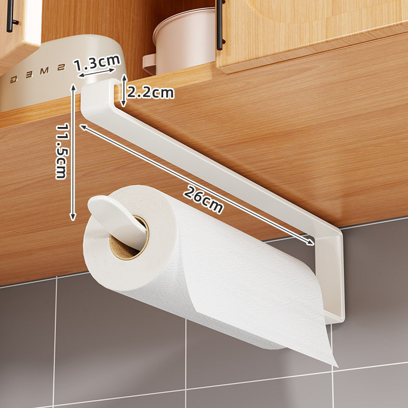 Portarrollos de Cocina para Gabinete de Acero Inoxidable, Sin Perforación, Colgante