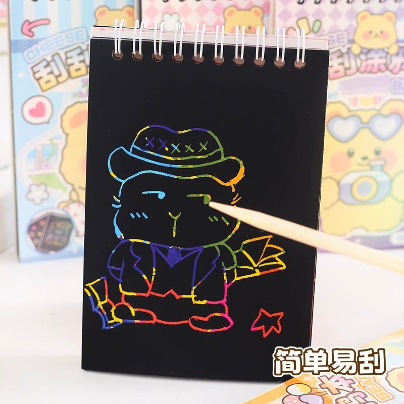 Сырный Медведь раскраска Ins стилем Cheese Bear Fun Drawing Book Creative DIY Coil Toy Book
