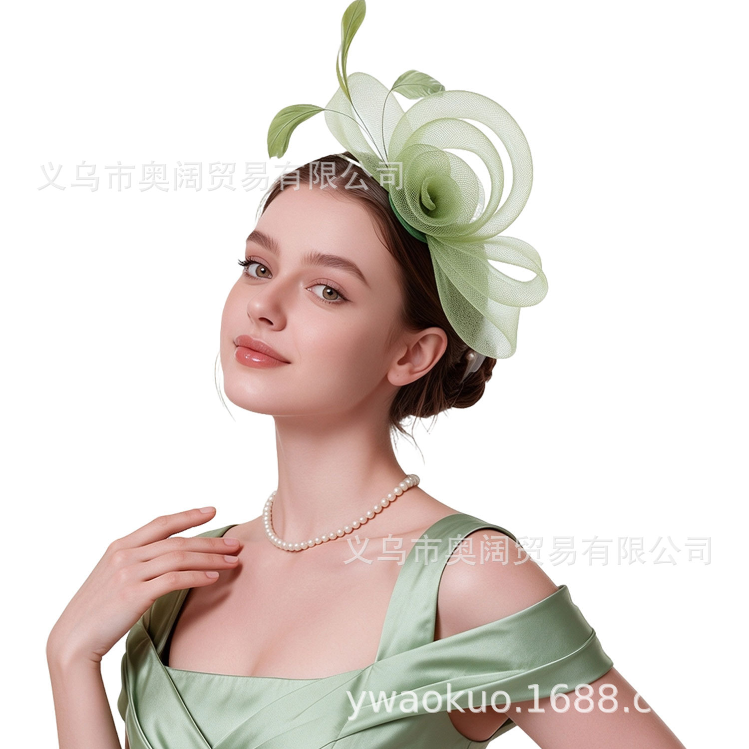 European and American Amazon Feather Headpiece Bridal Hair Accessories Mesh Tulle Top Hat Horse Racing Ball Banquet Hair Accessories Hair Clips Wholesale