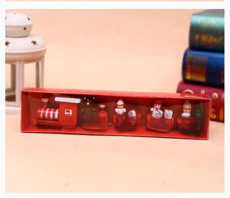 Sélection rigoureuse de décorations de Noël, cadeaux de Noël créatifs pour enfants, petits trains, ornements de bureau pour fenêtres en bois_voghion.com