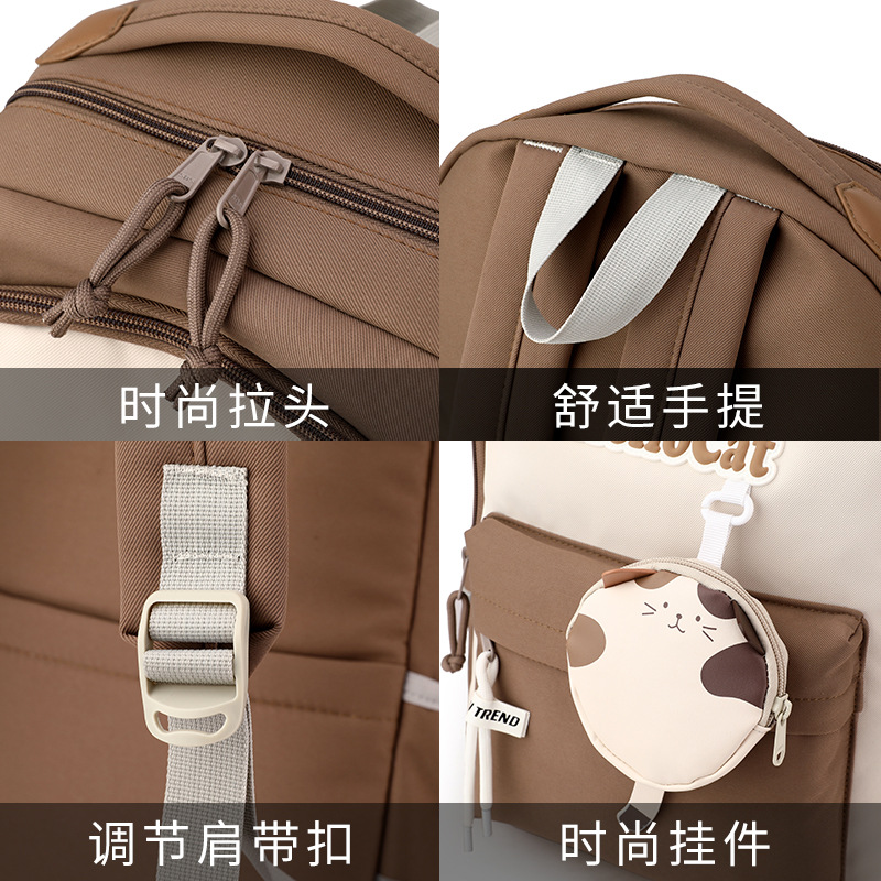 Super Light nuevo gran capacidad Junior High School estudiante niña reducción de la carga estudiante de la escuela primaria schoolbag estudiante de la escuela secundaria INS de alta calidad schoolbag