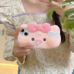 Cartoon Cute Horizontal Snotty Pig iPhone 15 Apple 12 Compatible 13/14 Pro Max Phone Case Anti-Slip