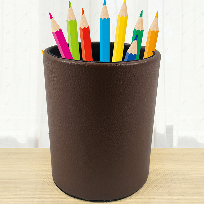 Leather Leather Pen Container Pen Box Stationery Custom Office Stationery Student Supplies Desktop Storage Remote Control Box