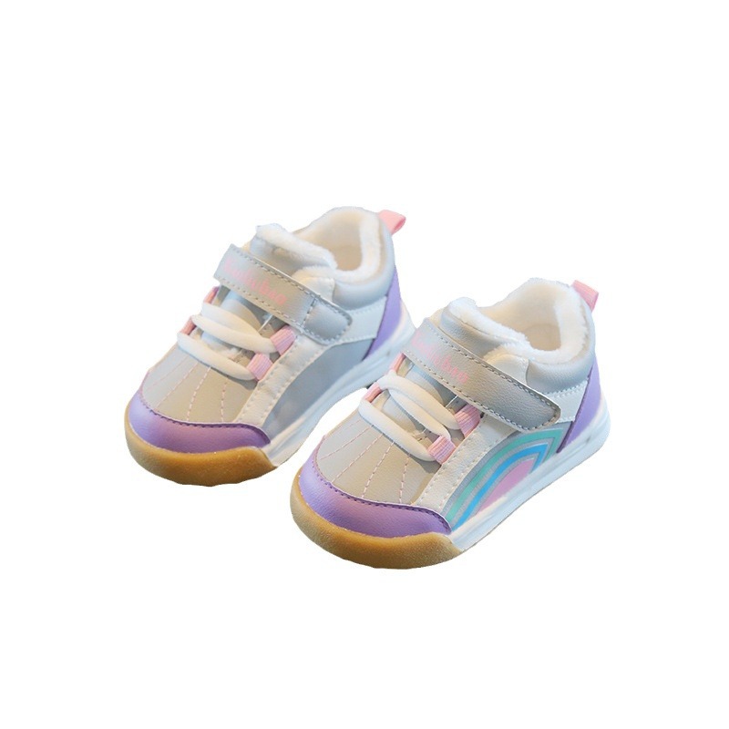 Otoño e invierno nuevos dos zapatos de algodón para niños al por mayor zapatos de algodón para niños zapatos de bebé forrados de lana caliente cálido