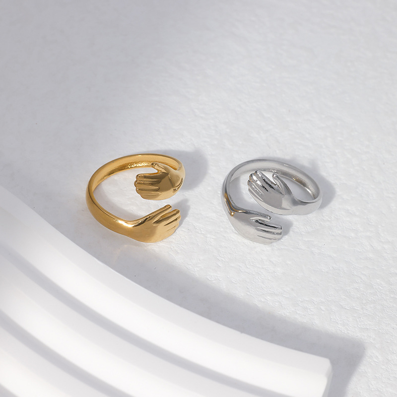 Fashion Palm Stainless Steel Open Ring 1 Piece