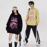 High Street Stars алфавит граффити с принтом без шапки круглый воротник свитера мужской прилив хип-хоп пара ретро свободный свитера