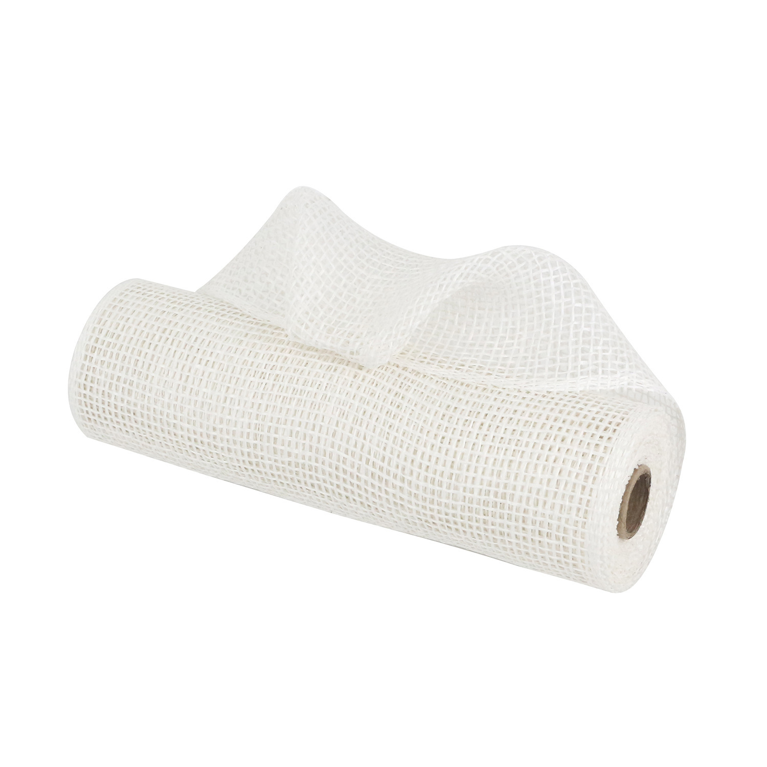 Fábrica en stock al por mayor haciendo Garland material decorativo malla a la parrilla borde cinta PP malla guirnalda de Navidad