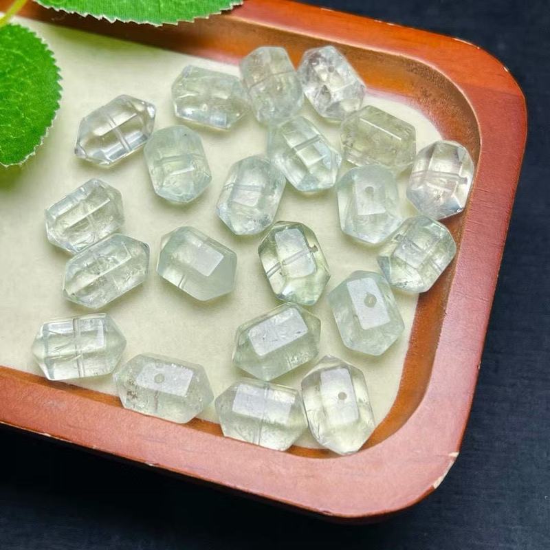 天然水晶双尖diy饰品不规则散珠子粉黄白紫水晶随形手串单珠配件|undefined