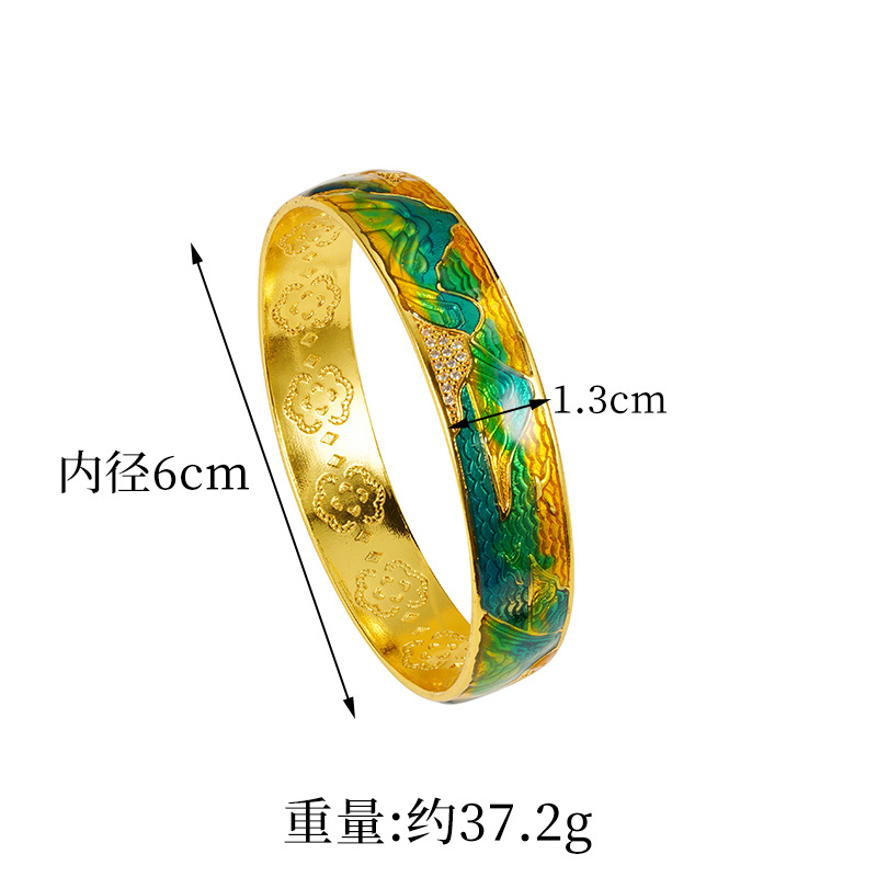 Brazalete de palacio colorido oro de arena vietnamita al por mayor, moda nacional china, joyería universal
