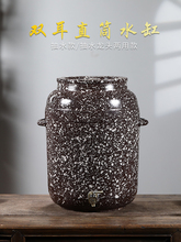 宜兴紫砂水缸 带龙头抽水大小号 陶瓷储水罐 净水缸家用 茶道配件