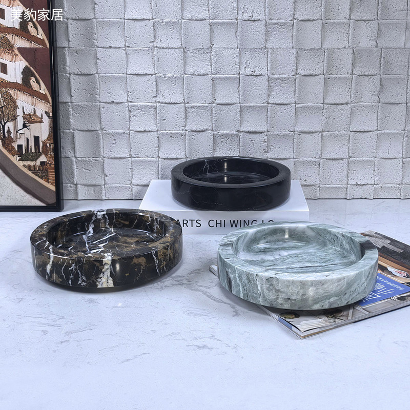 Light Luxury Style Natural Marble Green Plant Flower Pot Sales Department Coffee Table Plant Flower Vessel Soft Decoration Home Decoration Ornaments