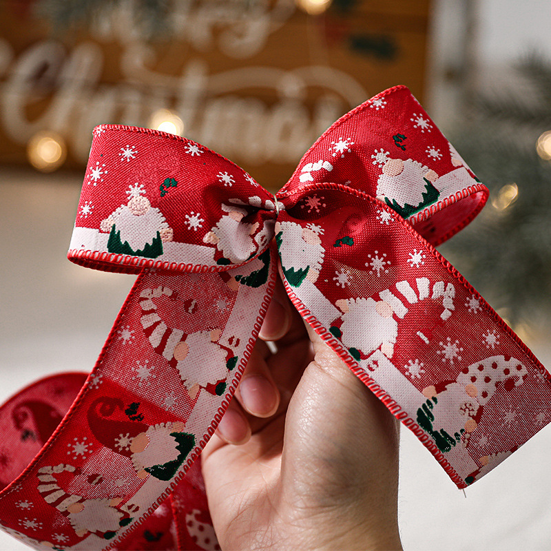 Cintas navideñas nuevas, cintas y cintas de satén, adornos para árboles de Navidad, lazos, suministros de decoración para crear ambiente, venta al por mayor
