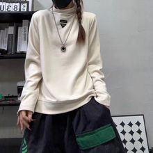 新品休闲韩版宽松休闲纯色套头保暖高领德绒打底衫女