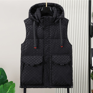New Autumn and Winter Men's plus size Cotton Vest Thickened Vest Plus Fertilizer Extra Large Cotton Vest Loose Men's Winter Coat