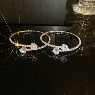 Zircon Open Winding Bracelet Niche Design Stacked Bracelet Simple Cold Style Temperament High Feeling Bracelet Wholesale