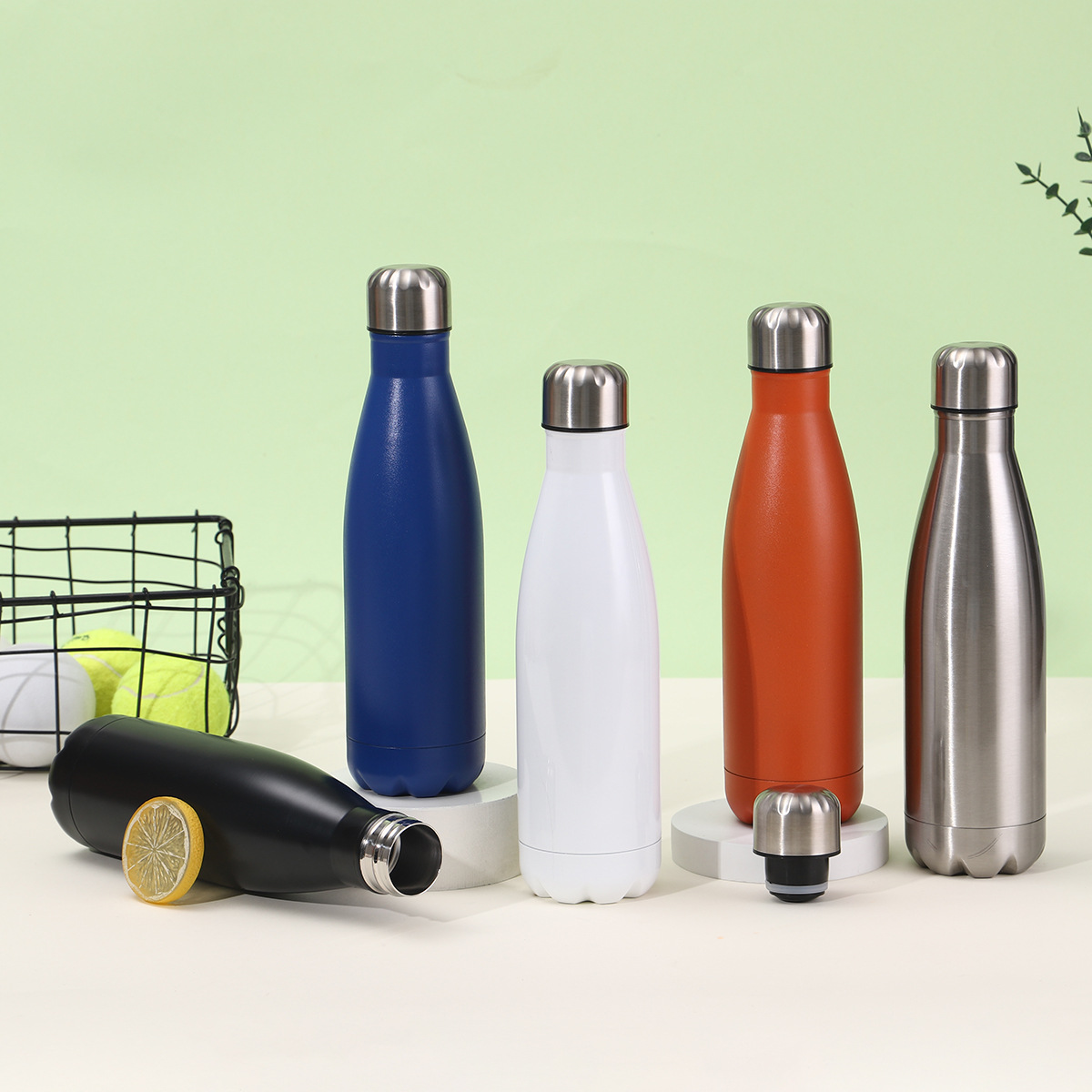 Amazon's Best-Selling Double-Layer Vacuum Coke Bottle 304 Stainless Steel Thermos Cup American Small Mouth Outdoor Sports Water Cup