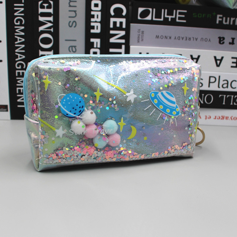 Blue cosmetic bag