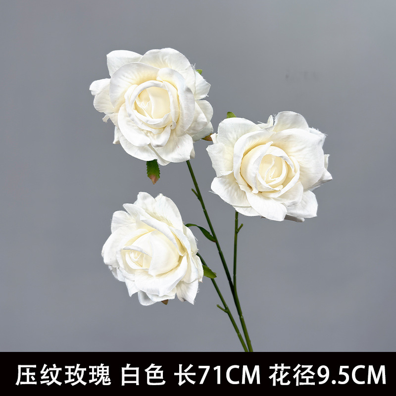 Embossed rose white