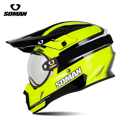 Mountain Bike Off-Road Helmet, Downhill – Motosiklet kaskı (dəbilqə) - fluorescent-yellow-star-with-t3-transparent-s