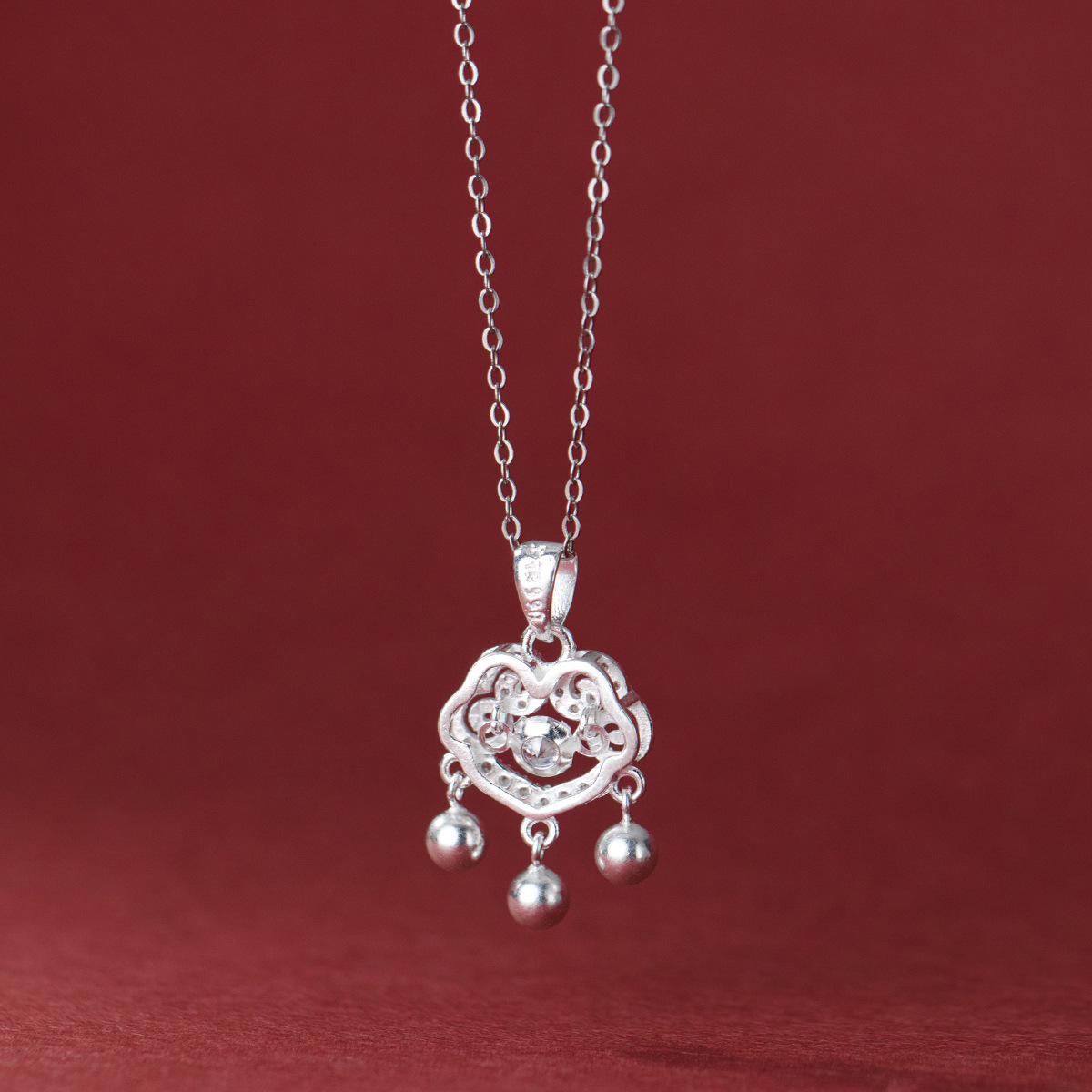 Eloch pie plata 990 collar de estilo chino cadenas de corazón colgante de seguridad accesorios de nube D9881