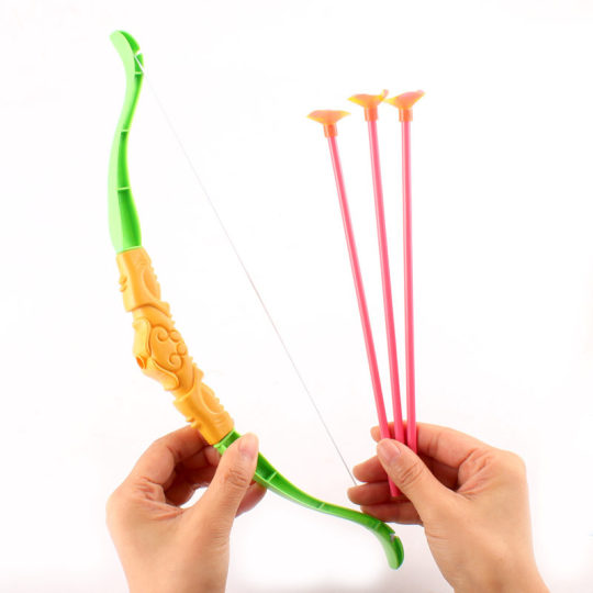 36cm large Children bow and arrow small toy simulation shooting archery puzzle plastic soft slingshot night market stall hot sale