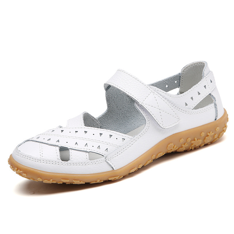 2021 Cross-border New Women's Sandals Hollow Hole Shoes Genuine Leather Shoes Mother Shoes Women's Single-layer Shoes Nurse White Shoes 2021 Cross-border New Women's Sandals Hollow Hole Shoes Genuine Leather Shoes Mother Shoes Women's Single-layer Shoes Nurse White Shoes