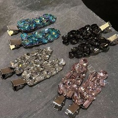韩系秀场后台超闪精致刘海夹满钻锆石无痕碎发边夹百搭高级感发夹