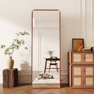 Full Body Large Mirror Room Retro Dressing Mirror New Chinese Style Makeup Mirror Vertical Living Room Bedroom Floor Mirror Rectangular