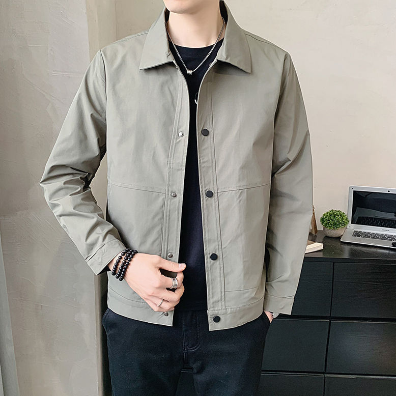 도매 인기 단층 재킷 남성 봄, 가을 얇은 이그 제 큐 티브 재킷 새로운 캐주얼 루즈 아우터 탑 라펠