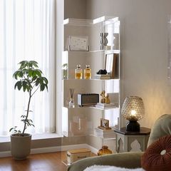 家庭用多層アクリル収納ラック床コーナー本棚シンプルな収納ロッカーコーナー収納キャビネットリビングルーム