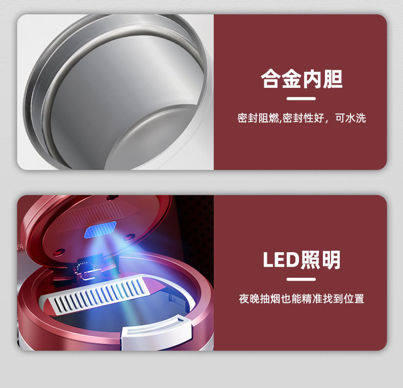 Suitable for the 2025 New Byd Seal 06 Car Ashtray, Anti-Fly Ash, Anti-Smoke Odor, 05/07Dmi with Light
