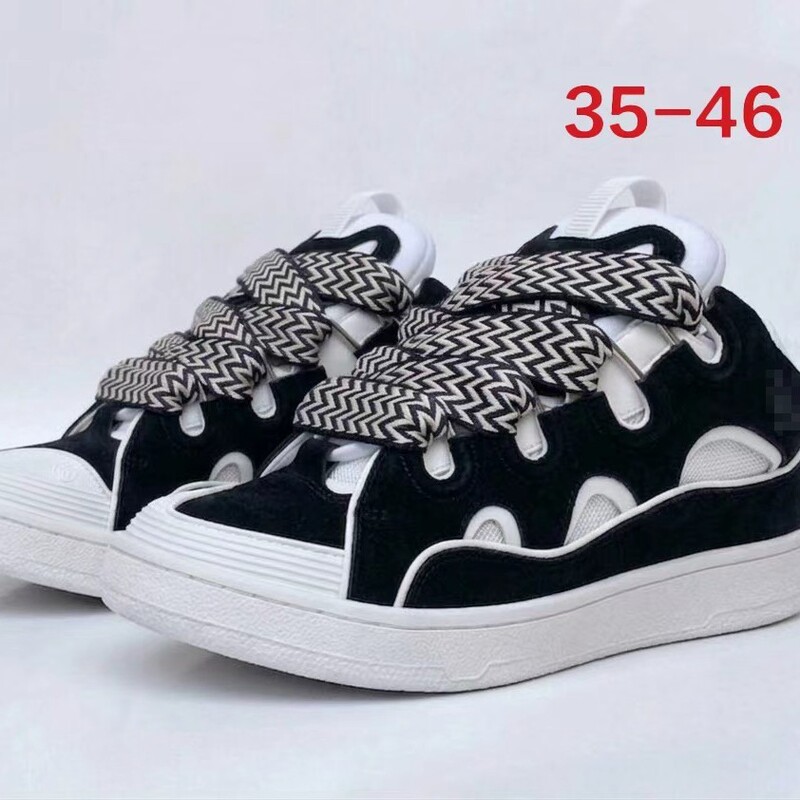 Putian Lanvin Men's and Women's Leather Patchwork Lace-Up Runway Style Loafers Thick-Soled Height-Increasing Casual Shoes Curb Trendy Putian Lanvin Men's and Women's Leather Patchwork Lace-Up Runway Style Loafers Thick-Soled Height-Increasing Casual Shoes Curb Trendy