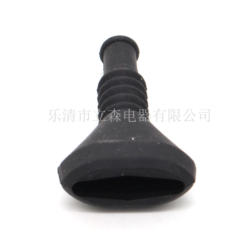 493581-1 供应汽车连接器4孔4芯黑色防水橡胶护套螺纹皮套接插件