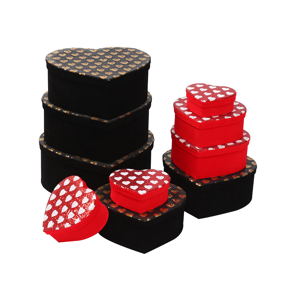 创意亮片爱心礼品盒长方形结婚伴手礼糖盒生日礼物包装盒厂家批发