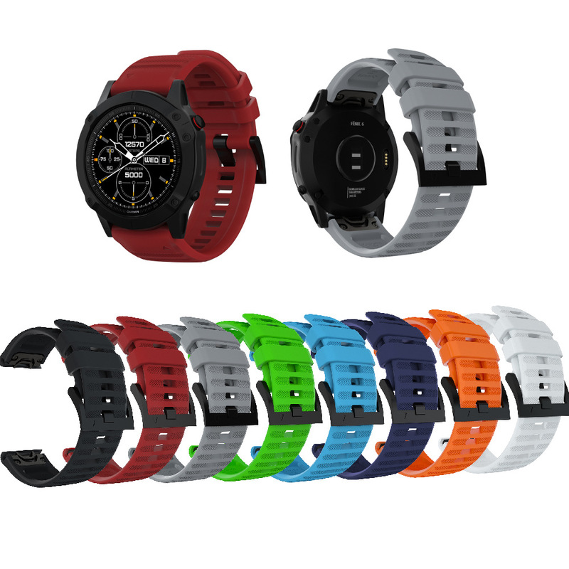 For Jiaming Fenix6 Black Buckle Silicone Strap Fenix 5 Quick Detach Strap quatix5 Replacement Strap