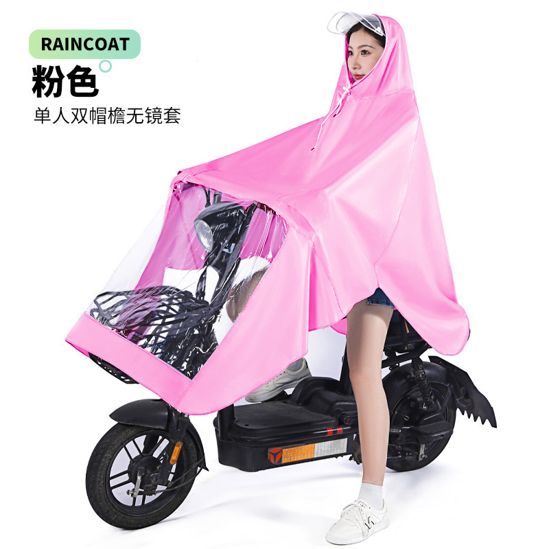 Electric Vehicle Raincoat Full Body Rainproof Thickened and Enlarged Double Long Battery Motorcycle Riding Poncho Wholesale