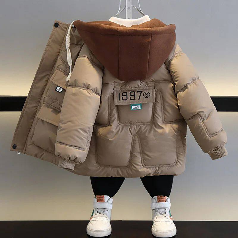 2026 Winter Hot-Selling Boys' down Cotton Jacket Korean Style Stylish Fleece-Lined Thickened Cotton Coat for Older Children Children's Cotton Outerwear 2026 Winter Hot-Selling Boys' down Cotton Jacket Korean Style Stylish Fleece-Lined Thickened Cotton Coat for Older Children Children's Cotton Outerwear