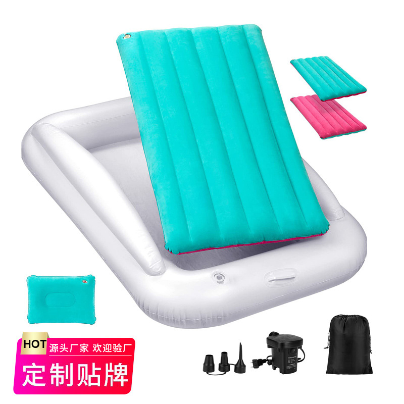 Amazon Cross-Border Toddler Travel Bed Portable Air Mattress Anti-Collision Guardrail Children Sleeping Inflatable Mattress