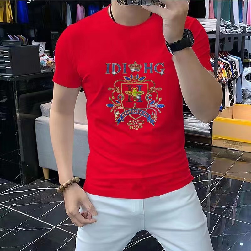 European station short-sleeved T-shirt men's summer Hong Kong and Macao new quick-drying half-sleeved tops T-shirts high-end trendy brand _voghion.com
