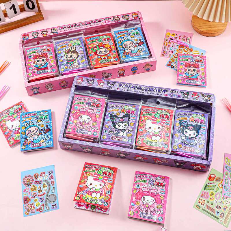 32 Laser Breakthrough Stickers Labubu Sanrio Co-Branded Wear-Resistant Faceted No-Cut Creative Unlimited Stickers