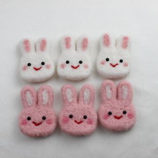 Wool Felt Flat White Rabbit Multicolor Handmade Accessory Plush Children's Headwear