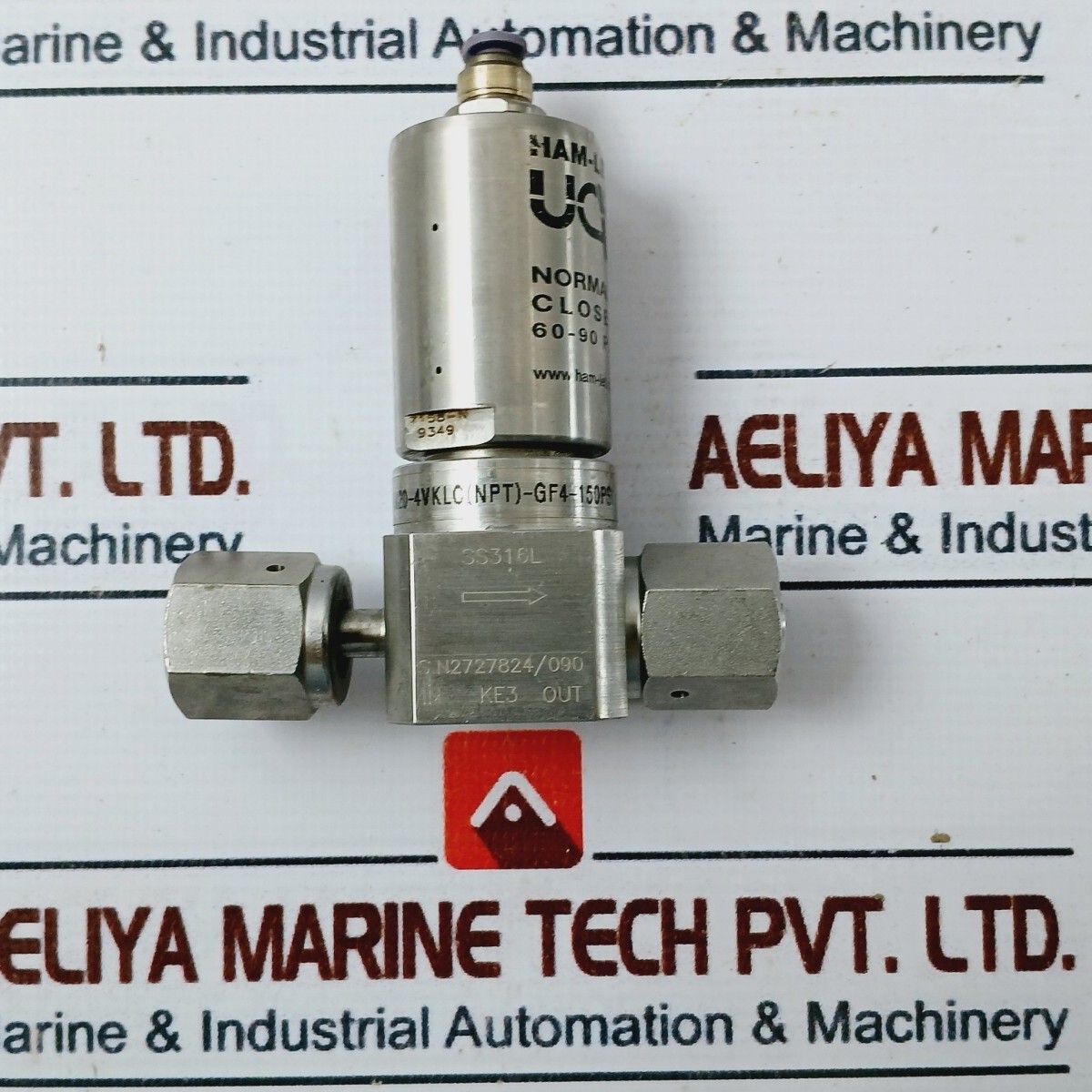 Ham-let HM20-4VKLC(NPT)-GF4-150PSI Air Operated Valve SS316L