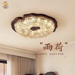 迪格雅中古风卧室护眼吸顶灯创意轻奢荷花高级感主卧民宿树脂灯具