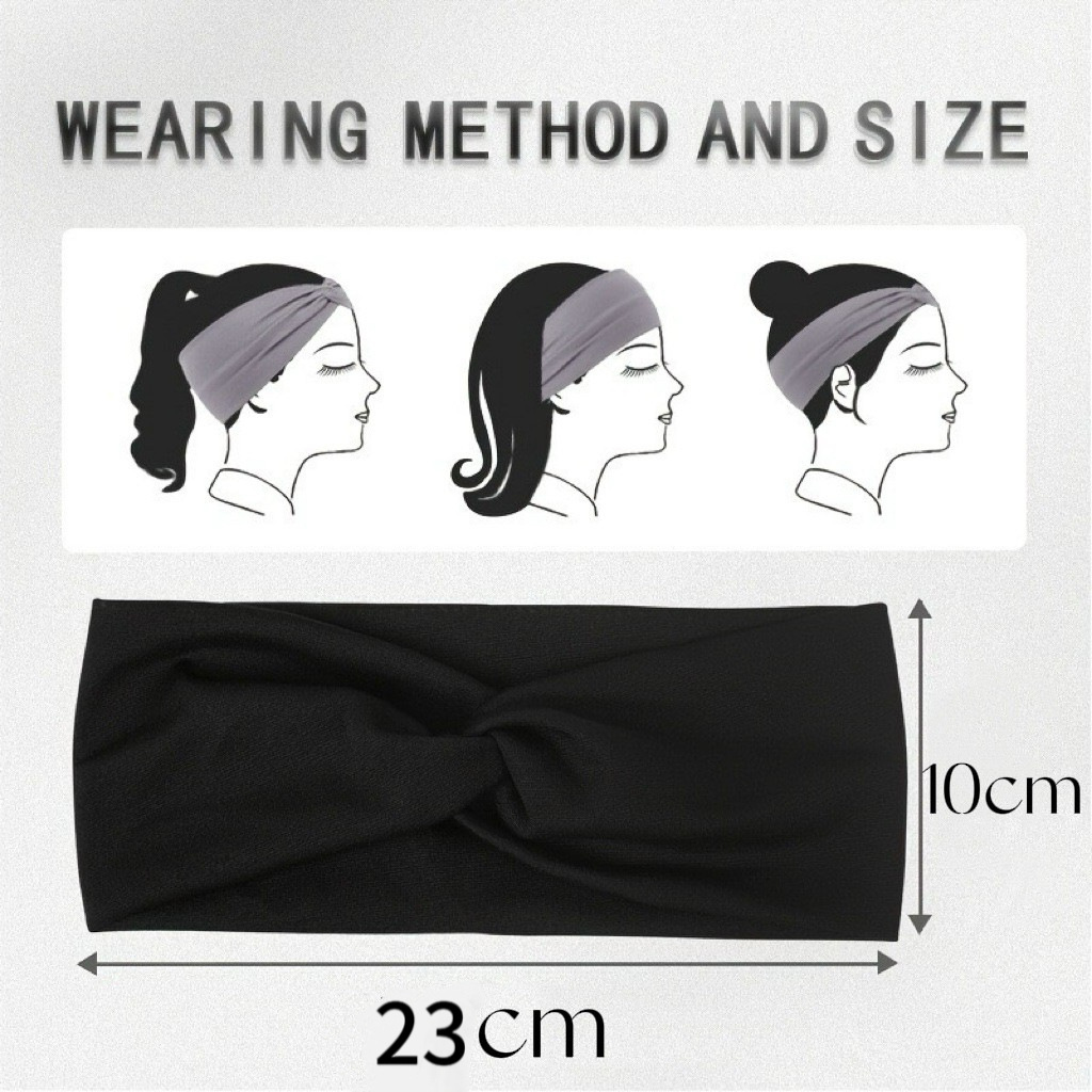 Europa y América de yoga bohemio deportes banda para el cabello elástico antideslizante banda para el cabello de ala ancha entrenamiento correr sudor-absorbente diadema de las mujeres