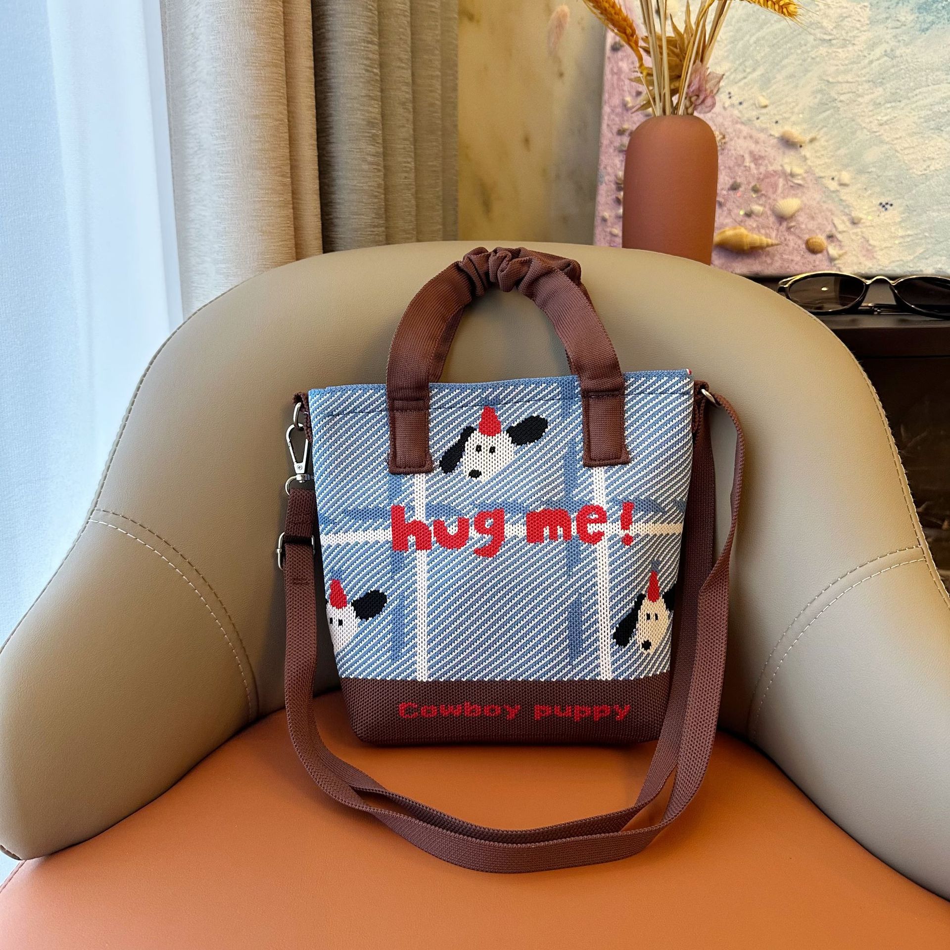 Nueva serie coreana lindos bolsos de mano de bolsos de pequeño diseño universal bolsos de punto de gran capacidad bolsos de hombro image 6