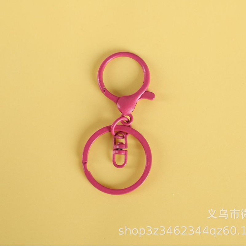 彩色烤漆钥匙圈锌合金8字龙虾扣3件套DIY钥匙扣箱包玩具挂扣配件|undefined