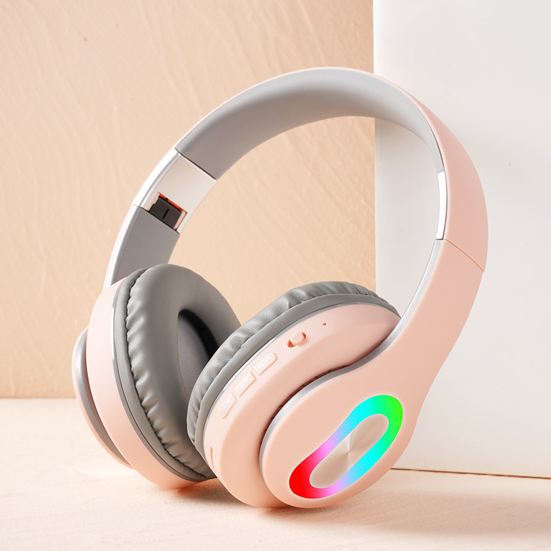 ヘッドマウント型Bluetoothヘッドセット ワイヤレスイヤホン 360度サラウンドサウンド 超軽量設計 LED発光 クリエイティブな発光|undefined