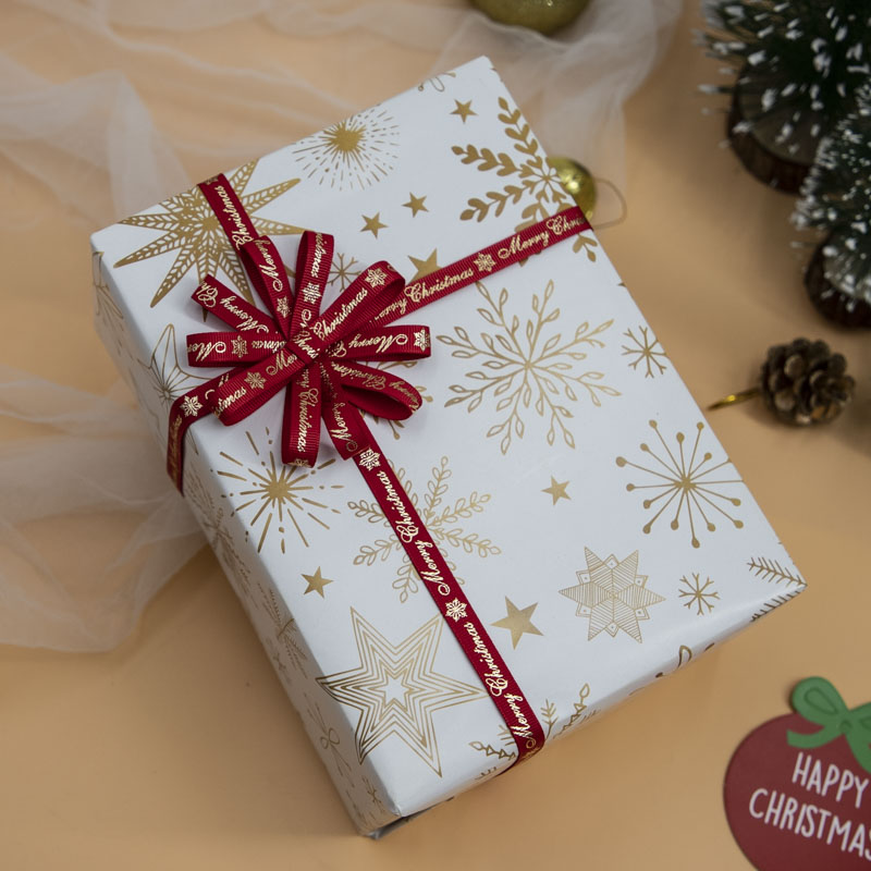 Nuevos productos creativos 10 hojas al por mayor día de Navidad día de Año Nuevo regalo caja de regalo papel de embalaje de papel de Navidad de color artesanal